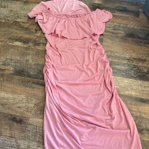 Elegant Pink Off-Shoulder Dress